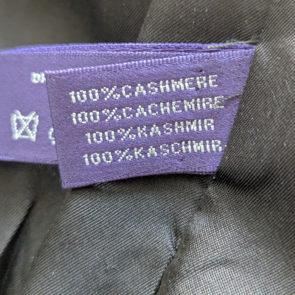 Ralph Lauren PURPLE Label 100% Cashmere Pencil Skirt Brown Herringbone Size 8 - Picture 14 of 16